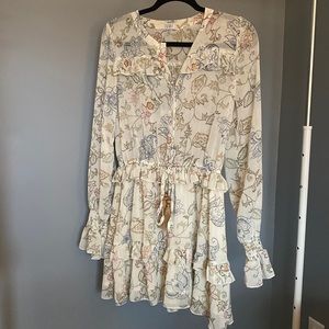 Floral Dress with Gold detailing